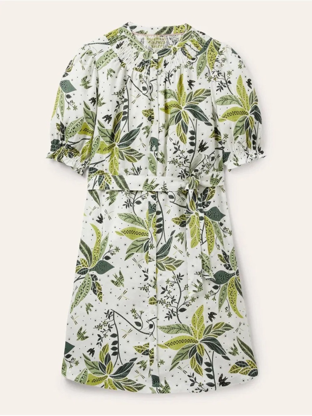 Boden Linen Floral  Dress US 8 Long NWOT